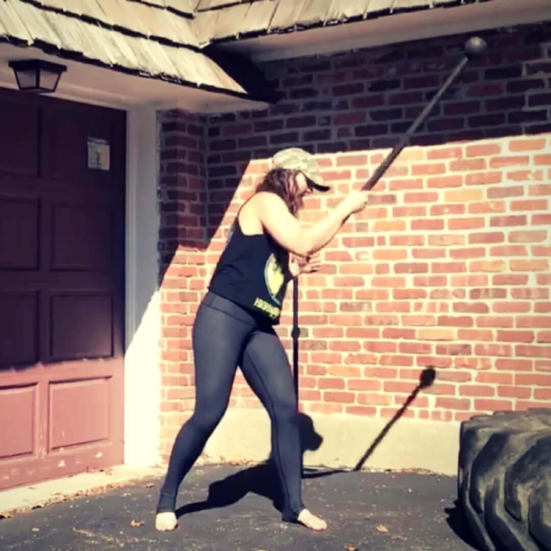 Tire slams steel mace vs sledgehammer