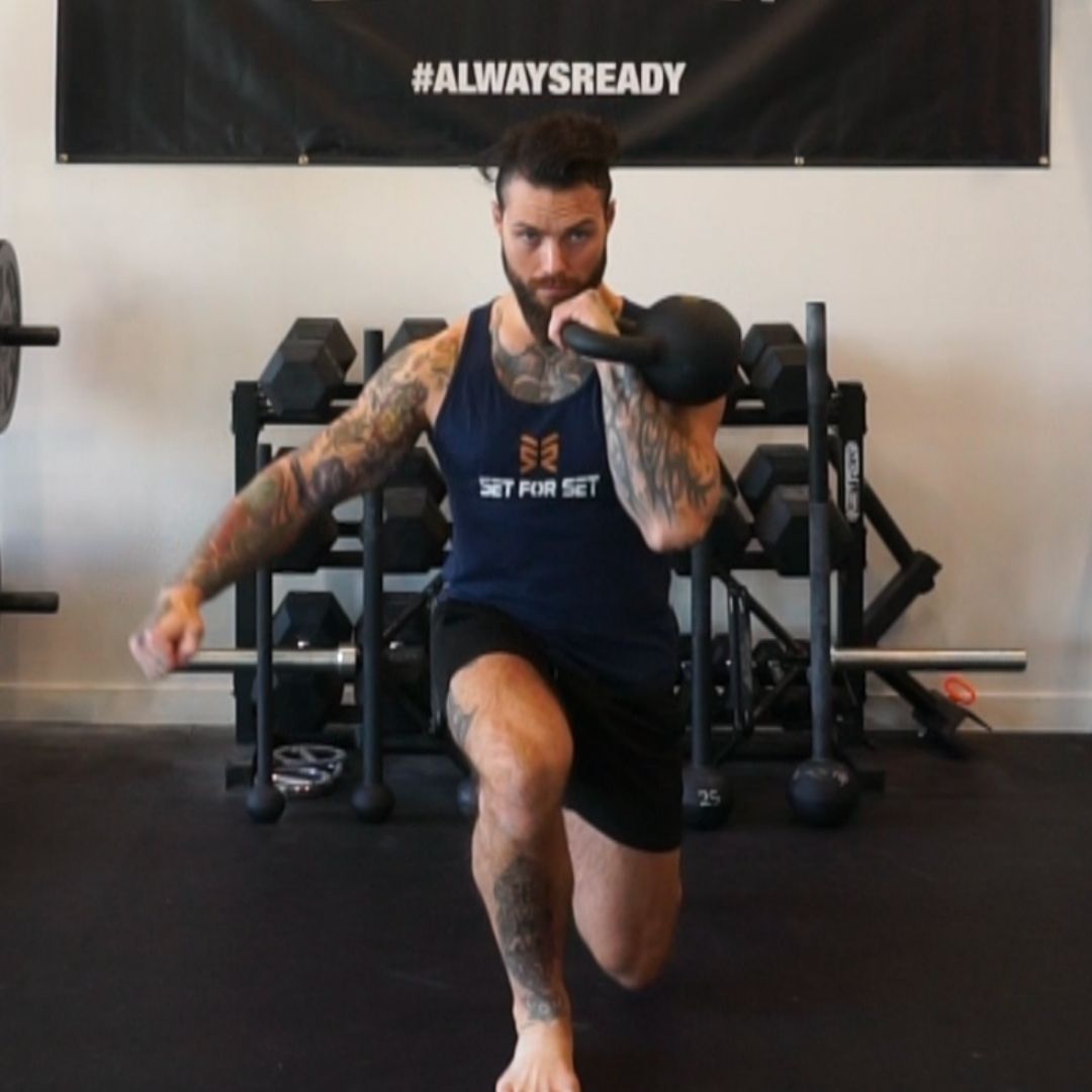 kettlebell lunges