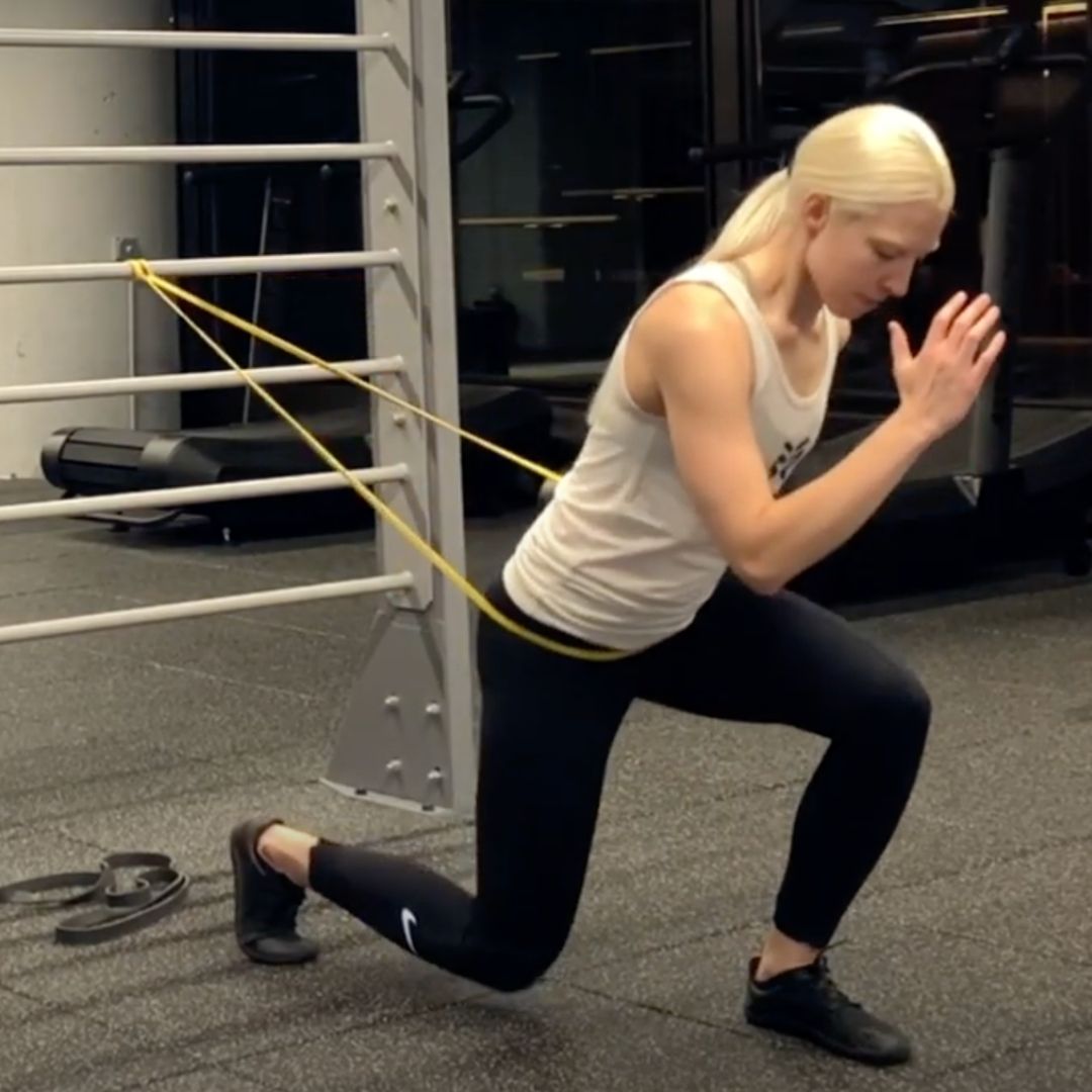 resistance band lunges
