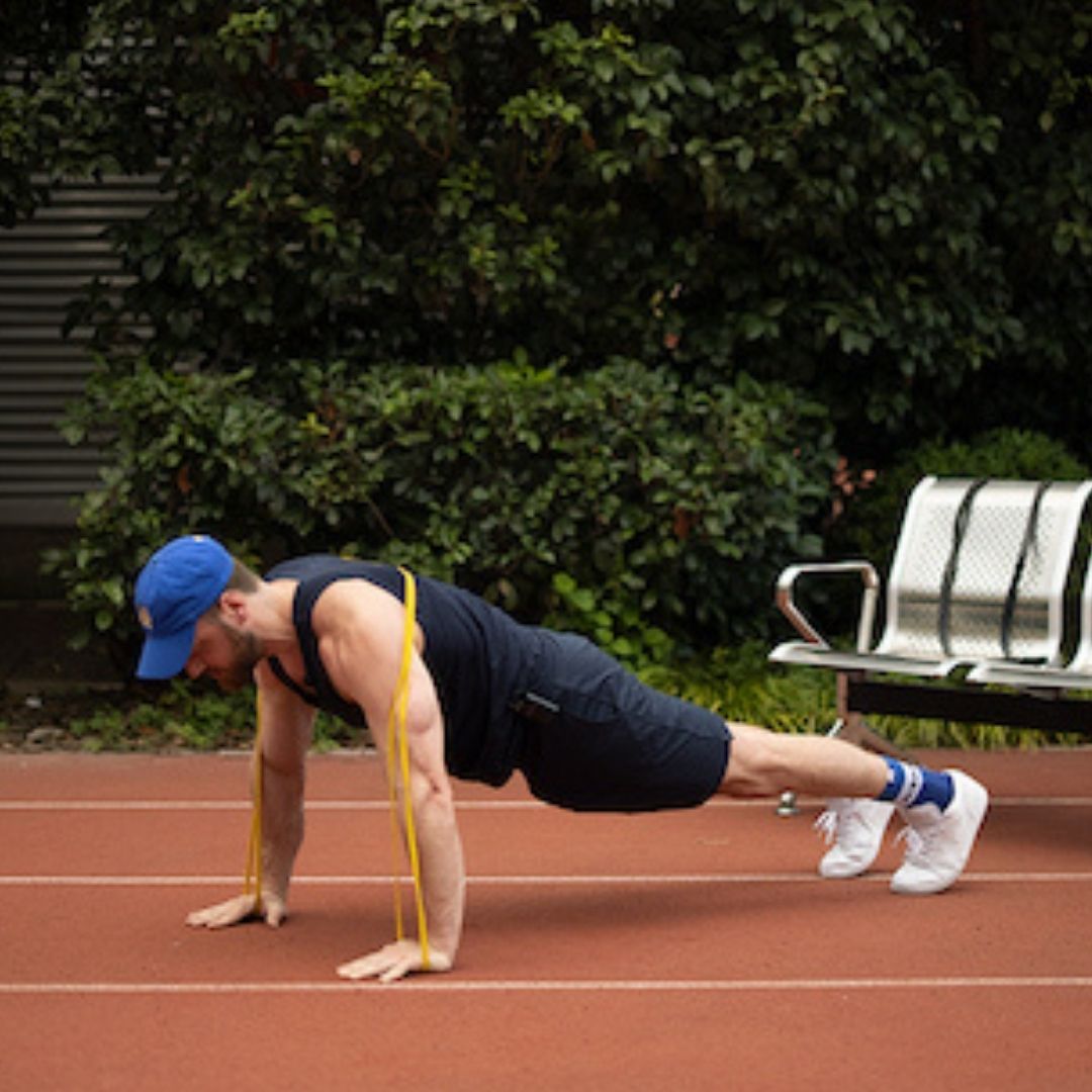 resistance band push ups