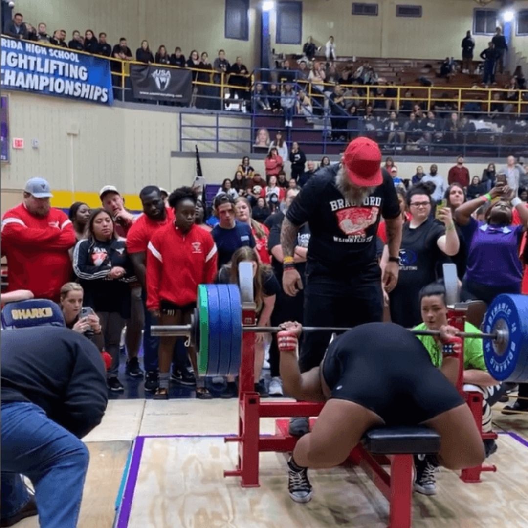 Mahailya Reeves bench press record