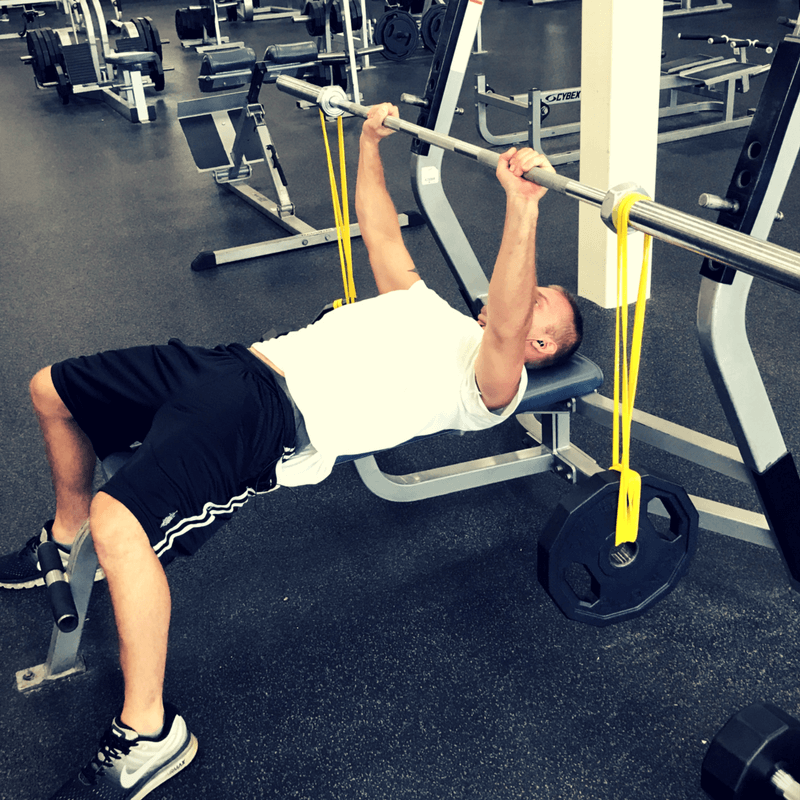 banded chest exercises at gym