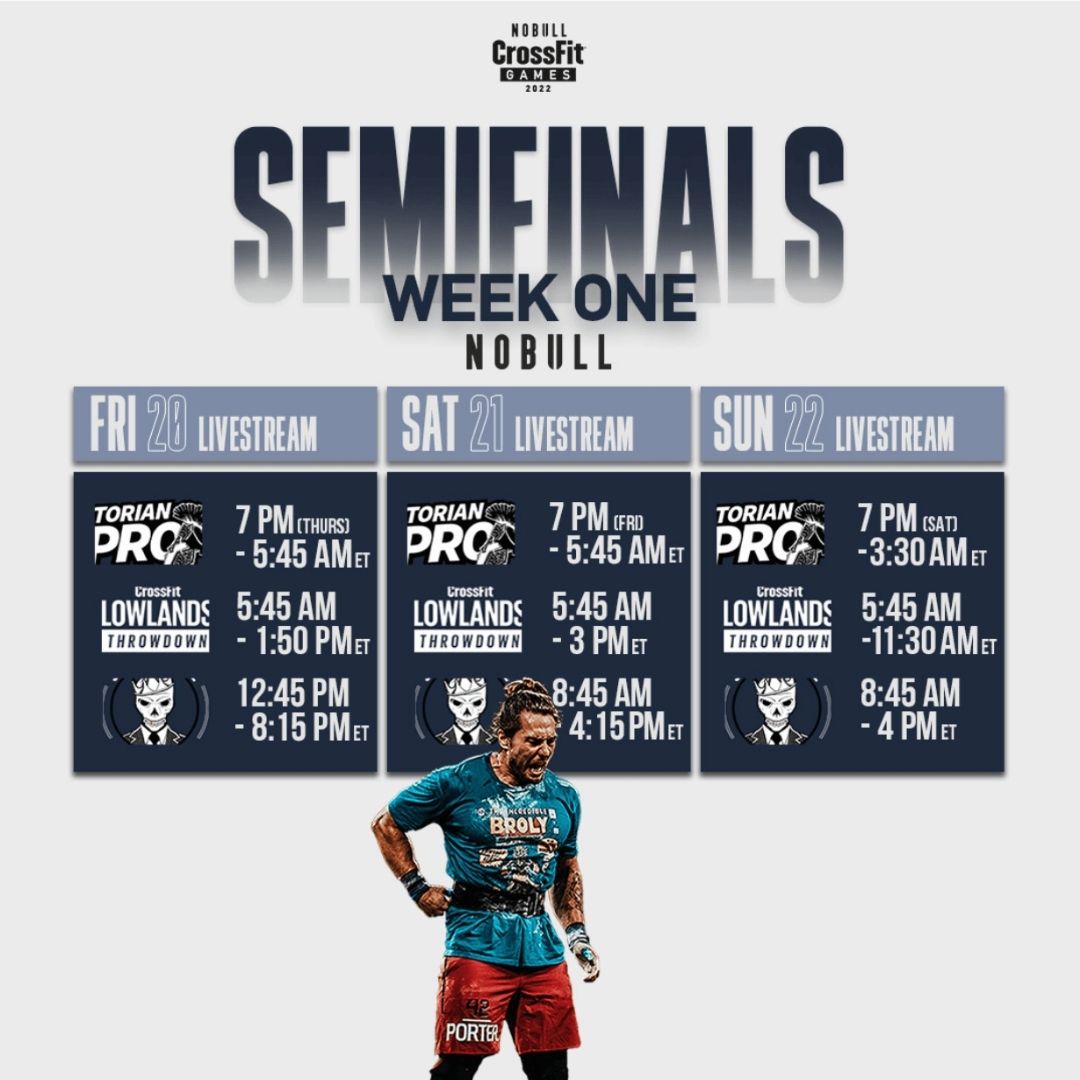 2022 CrossFit Semifinals Lowlands Throwdown, Syndicate Crown & Torian Pro Results