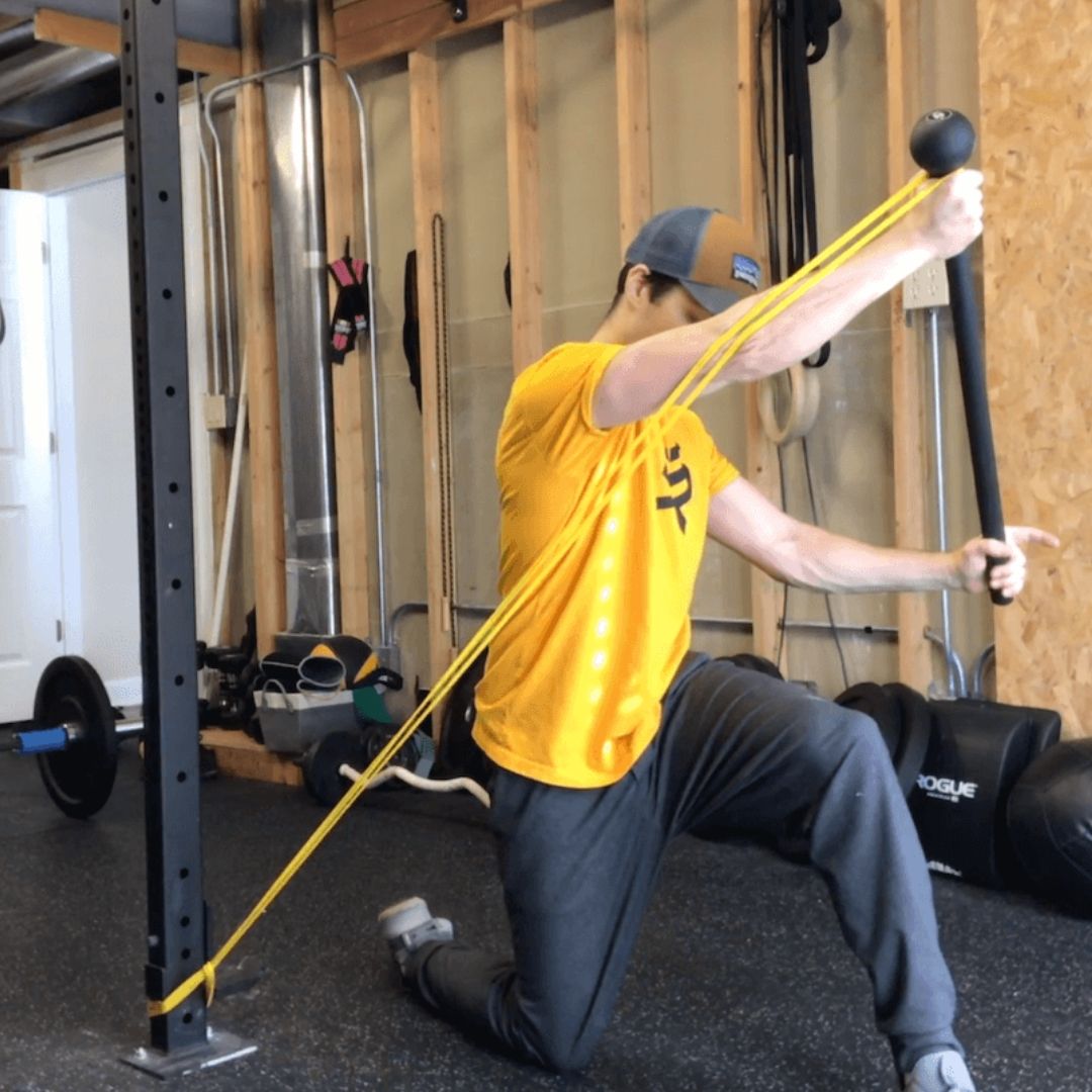 oblique sling exercises using resistance bands and mace